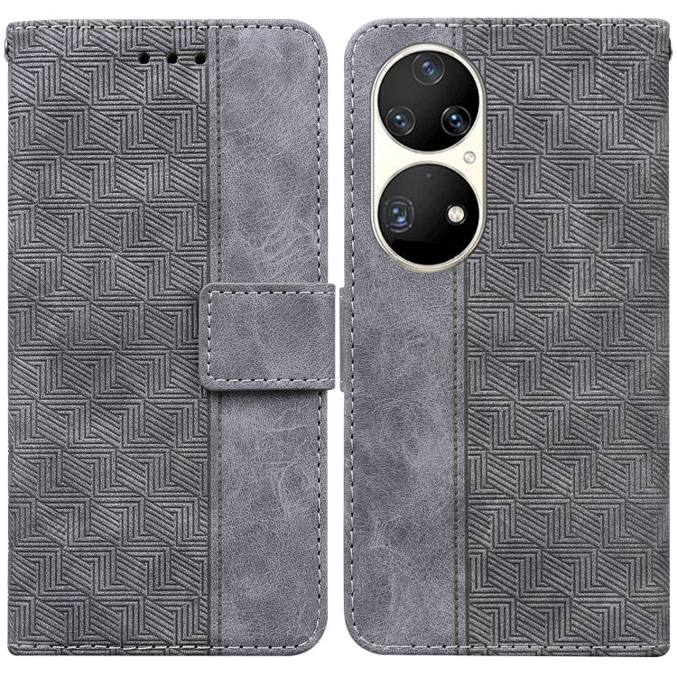 Geometric Embossed Leather Phone Case, For Huawei P smart 2021 / Y7a, For Huawei P50, For Huawei P50 Pro, For Honor 20 / Huawei nova 5T