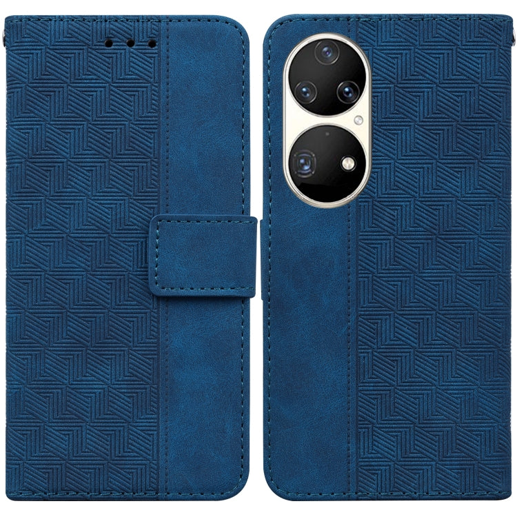 Geometric Embossed Leather Phone Case, For Huawei P smart 2021 / Y7a, For Huawei P50, For Huawei P50 Pro, For Honor 20 / Huawei nova 5T