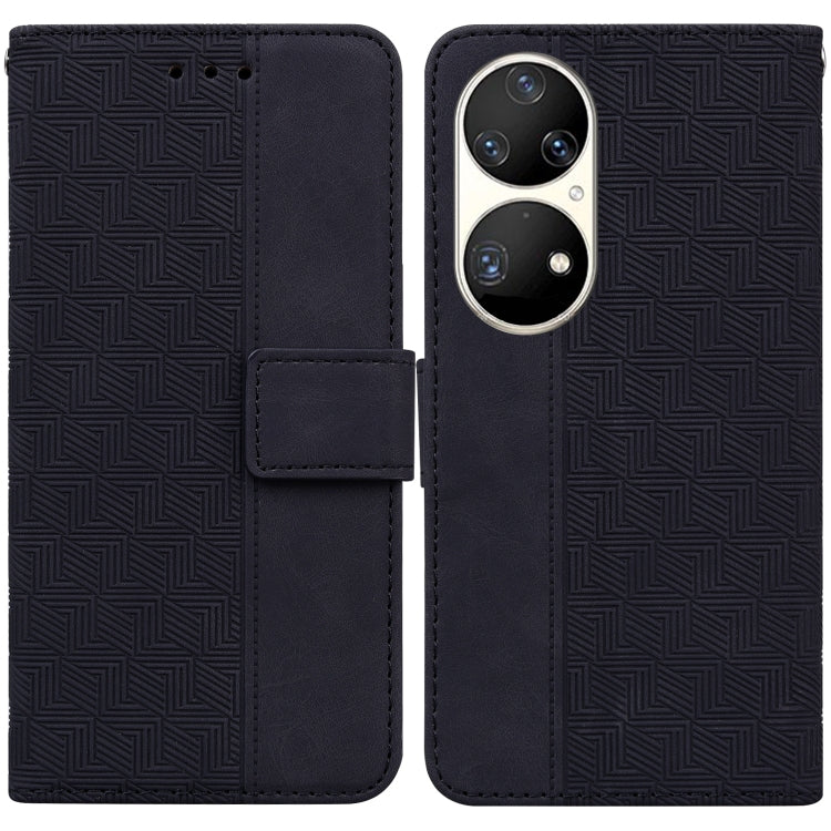 Geometric Embossed Leather Phone Case, For Huawei P smart 2021 / Y7a, For Huawei P50, For Huawei P50 Pro, For Honor 20 / Huawei nova 5T