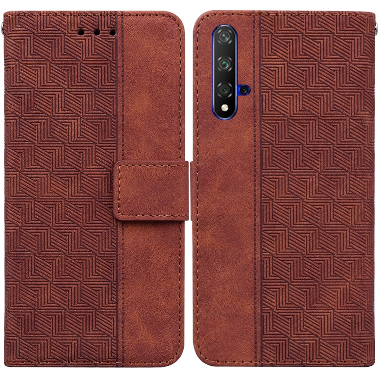 Geometric Embossed Leather Phone Case, For Huawei P smart 2021 / Y7a, For Huawei P50, For Huawei P50 Pro, For Honor 20 / Huawei nova 5T
