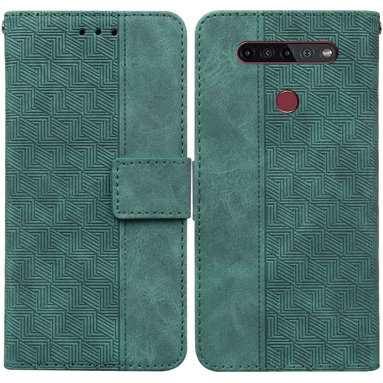 Geometric Embossed Leather Phone Case, For LG K41S / K51S, For LG K61, For LG K42, For LG K50 / Q60, For LG K52 / K62 / Q52, For LG Stylo 6 / K71, For LG Velvet / G9 5G / 4G, For Tecno Camon 12 / Spark 4