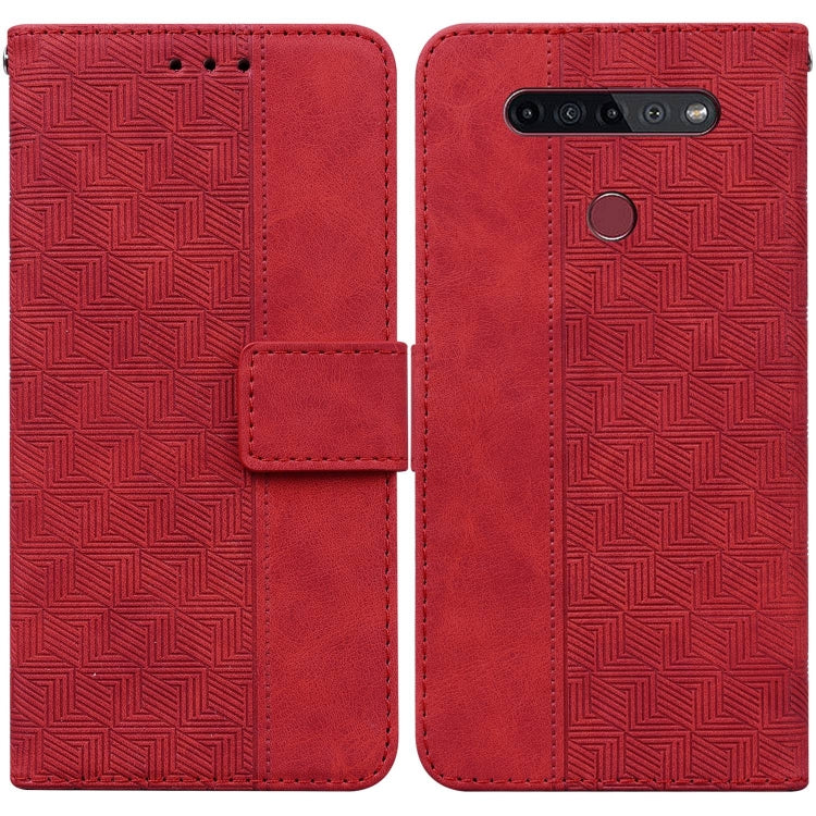 Geometric Embossed Leather Phone Case, For LG K41S / K51S, For LG K61, For LG K42, For LG K50 / Q60, For LG K52 / K62 / Q52, For LG Stylo 6 / K71, For LG Velvet / G9 5G / 4G, For Tecno Camon 12 / Spark 4