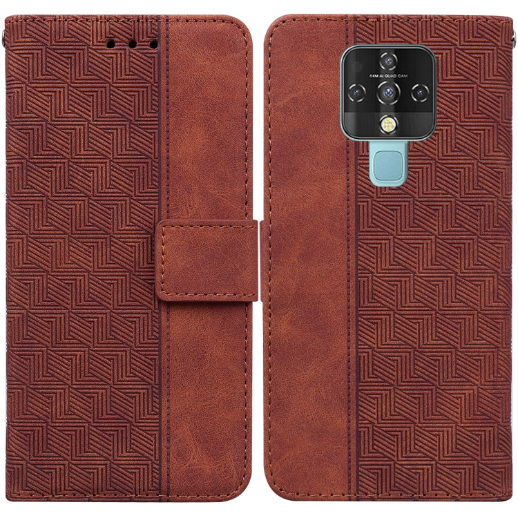 Geometric Embossed Leather Phone Case, For Tecno Camon 15, For Tecno Camon 16, For Tecno Camon 16 Premier, For Tecno Camon 17, For Tecno Camon 17 Pro, For Tecno Camon 17P, For Tecno Pop 4, For Tecno Spark 6