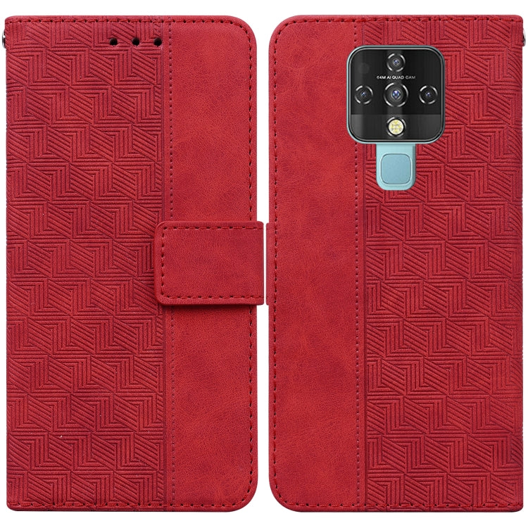 Geometric Embossed Leather Phone Case, For Tecno Camon 15, For Tecno Camon 16, For Tecno Camon 16 Premier, For Tecno Camon 17, For Tecno Camon 17 Pro, For Tecno Camon 17P, For Tecno Pop 4, For Tecno Spark 6