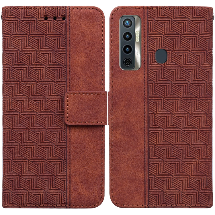 Geometric Embossed Leather Phone Case, For Tecno Camon 15, For Tecno Camon 16, For Tecno Camon 16 Premier, For Tecno Camon 17, For Tecno Camon 17 Pro, For Tecno Camon 17P, For Tecno Pop 4, For Tecno Spark 6