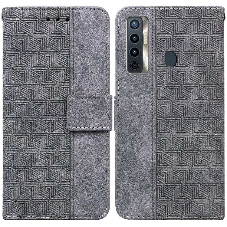 Geometric Embossed Leather Phone Case, For Tecno Camon 15, For Tecno Camon 16, For Tecno Camon 16 Premier, For Tecno Camon 17, For Tecno Camon 17 Pro, For Tecno Camon 17P, For Tecno Pop 4, For Tecno Spark 6