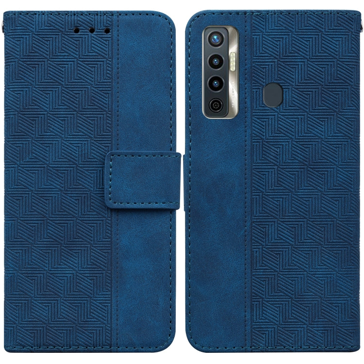 Geometric Embossed Leather Phone Case, For Tecno Camon 15, For Tecno Camon 16, For Tecno Camon 16 Premier, For Tecno Camon 17, For Tecno Camon 17 Pro, For Tecno Camon 17P, For Tecno Pop 4, For Tecno Spark 6