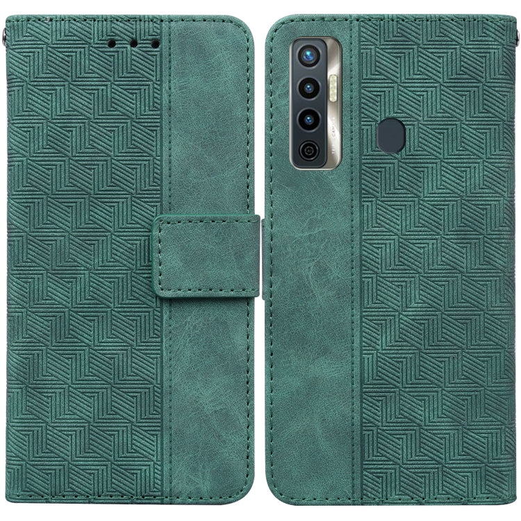 Geometric Embossed Leather Phone Case, For Tecno Camon 15, For Tecno Camon 16, For Tecno Camon 16 Premier, For Tecno Camon 17, For Tecno Camon 17 Pro, For Tecno Camon 17P, For Tecno Pop 4, For Tecno Spark 6