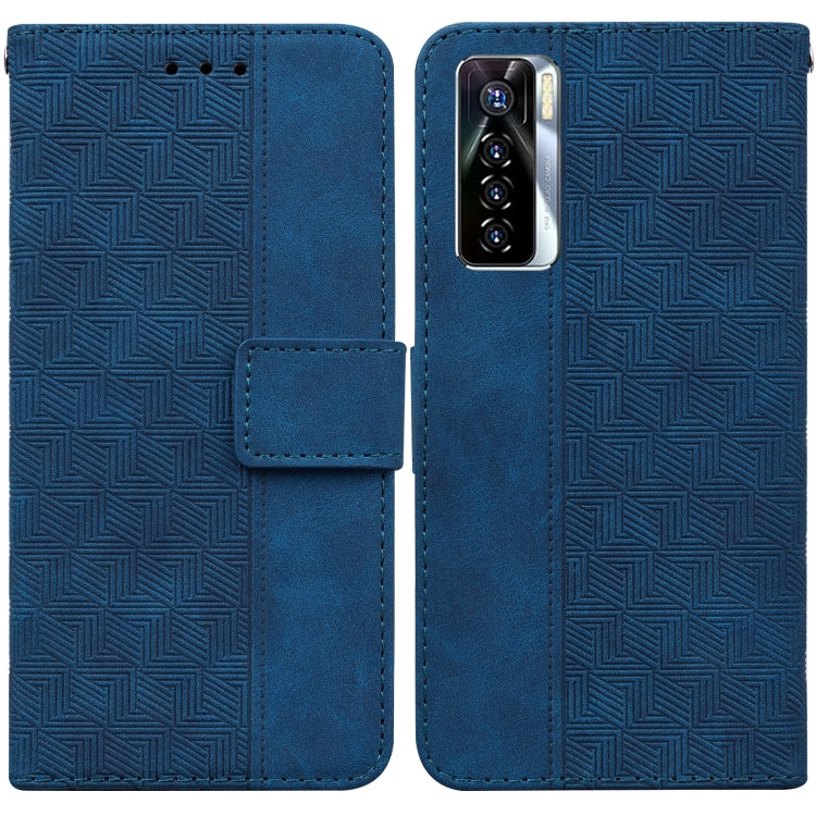 Geometric Embossed Leather Phone Case, For Tecno Camon 15, For Tecno Camon 16, For Tecno Camon 16 Premier, For Tecno Camon 17, For Tecno Camon 17 Pro, For Tecno Camon 17P, For Tecno Pop 4, For Tecno Spark 6