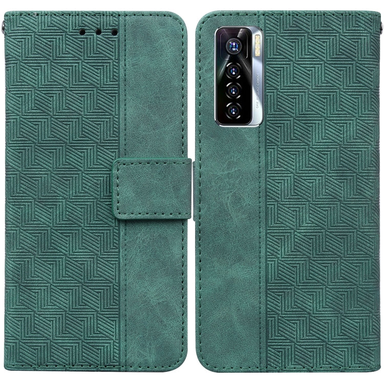 Geometric Embossed Leather Phone Case, For Tecno Camon 15, For Tecno Camon 16, For Tecno Camon 16 Premier, For Tecno Camon 17, For Tecno Camon 17 Pro, For Tecno Camon 17P, For Tecno Pop 4, For Tecno Spark 6