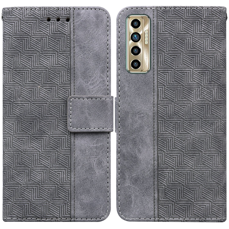 Geometric Embossed Leather Phone Case, For Tecno Camon 15, For Tecno Camon 16, For Tecno Camon 16 Premier, For Tecno Camon 17, For Tecno Camon 17 Pro, For Tecno Camon 17P, For Tecno Pop 4, For Tecno Spark 6