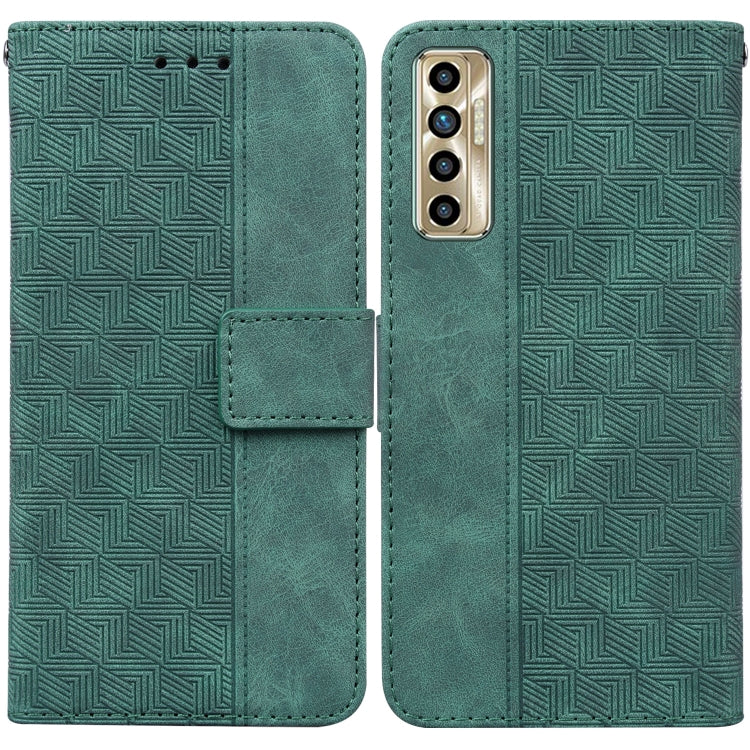 Geometric Embossed Leather Phone Case, For Tecno Camon 15, For Tecno Camon 16, For Tecno Camon 16 Premier, For Tecno Camon 17, For Tecno Camon 17 Pro, For Tecno Camon 17P, For Tecno Pop 4, For Tecno Spark 6