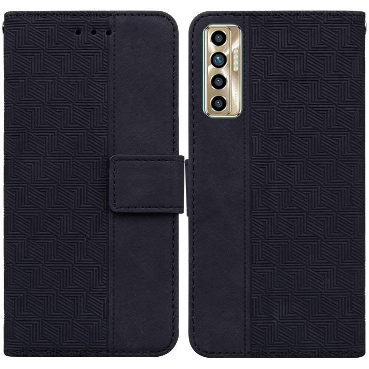 Geometric Embossed Leather Phone Case, For Tecno Camon 15, For Tecno Camon 16, For Tecno Camon 16 Premier, For Tecno Camon 17, For Tecno Camon 17 Pro, For Tecno Camon 17P, For Tecno Pop 4, For Tecno Spark 6