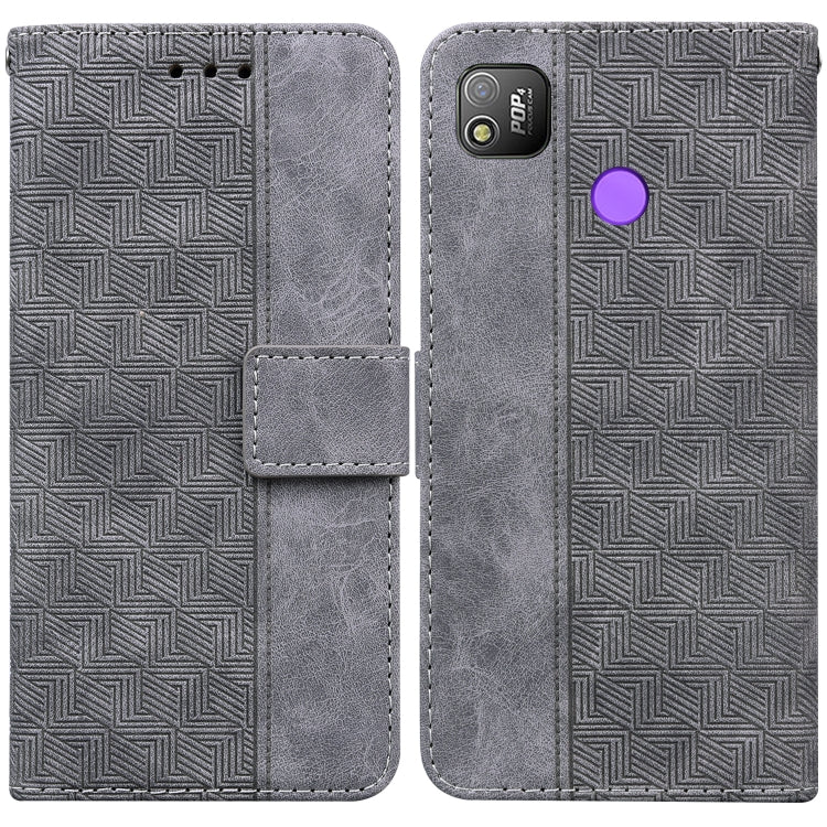 Geometric Embossed Leather Phone Case, For Tecno Camon 15, For Tecno Camon 16, For Tecno Camon 16 Premier, For Tecno Camon 17, For Tecno Camon 17 Pro, For Tecno Camon 17P, For Tecno Pop 4, For Tecno Spark 6