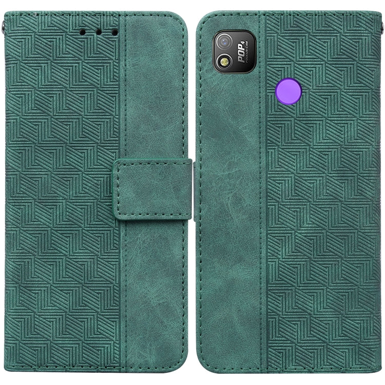 Geometric Embossed Leather Phone Case, For Tecno Camon 15, For Tecno Camon 16, For Tecno Camon 16 Premier, For Tecno Camon 17, For Tecno Camon 17 Pro, For Tecno Camon 17P, For Tecno Pop 4, For Tecno Spark 6