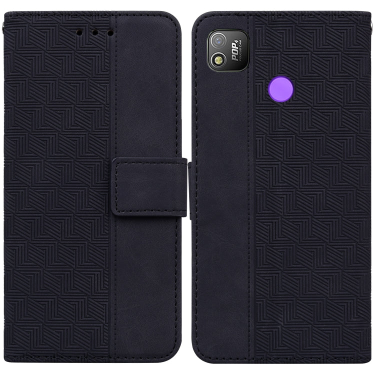 Geometric Embossed Leather Phone Case, For Tecno Camon 15, For Tecno Camon 16, For Tecno Camon 16 Premier, For Tecno Camon 17, For Tecno Camon 17 Pro, For Tecno Camon 17P, For Tecno Pop 4, For Tecno Spark 6