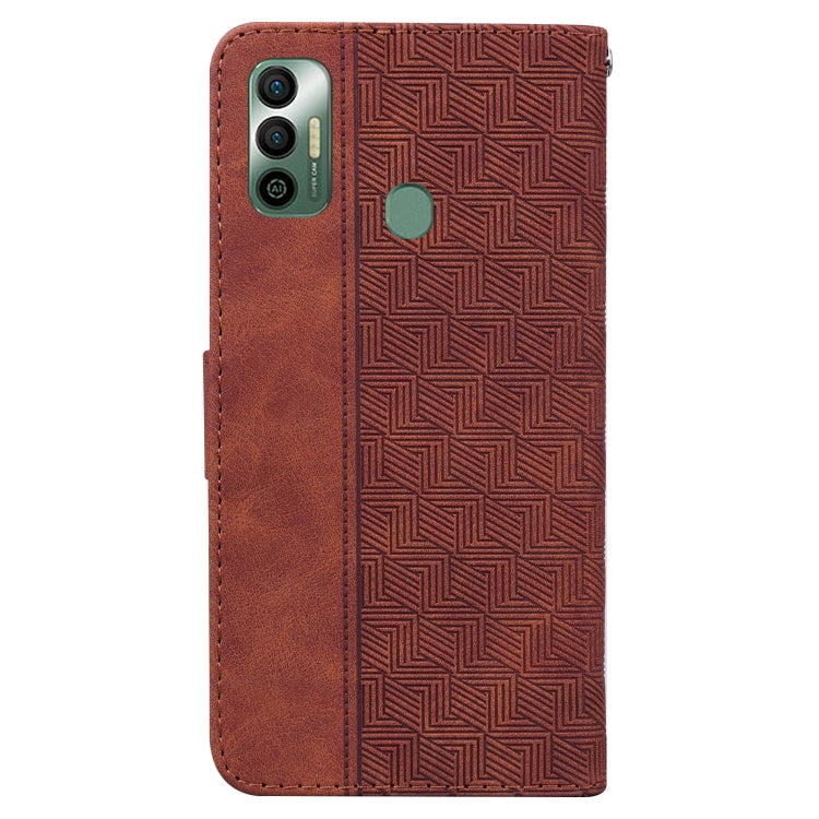 Geometric Embossed Leather Phone Case, For Tecno Spark 7, For Tecno Spark 7P, For Tecno Spark Go 2020 / Spark 6 Go