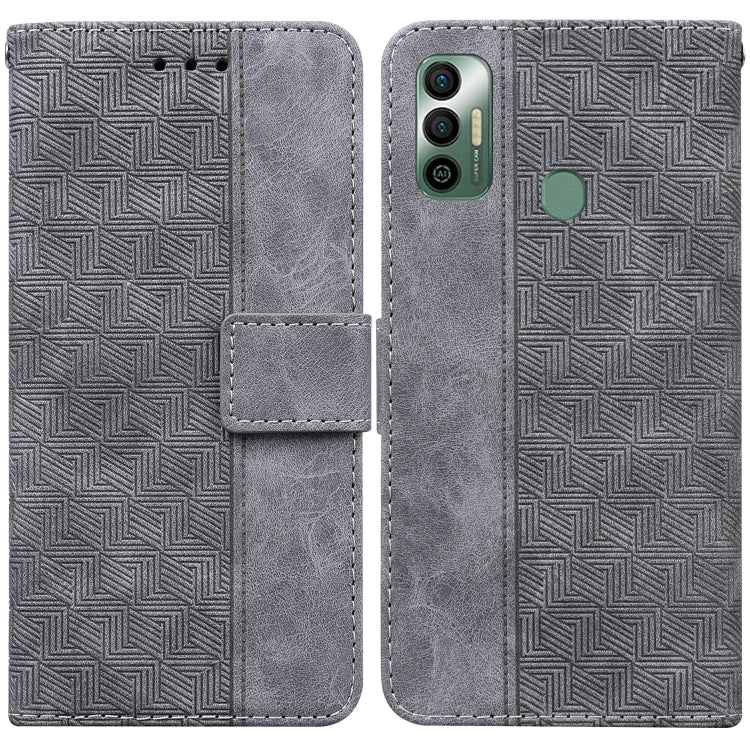 Geometric Embossed Leather Phone Case, For Tecno Spark 7, For Tecno Spark 7P, For Tecno Spark Go 2020 / Spark 6 Go
