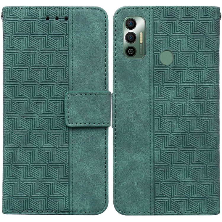 Geometric Embossed Leather Phone Case, For Tecno Spark 7, For Tecno Spark 7P, For Tecno Spark Go 2020 / Spark 6 Go