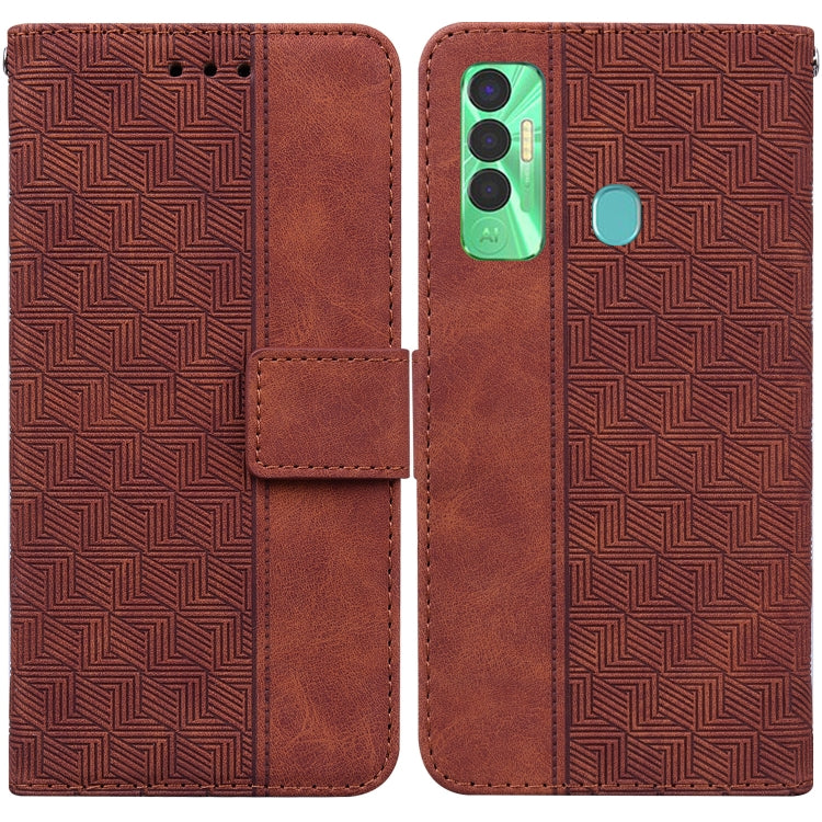 Geometric Embossed Leather Phone Case, For Tecno Spark 7, For Tecno Spark 7P, For Tecno Spark Go 2020 / Spark 6 Go