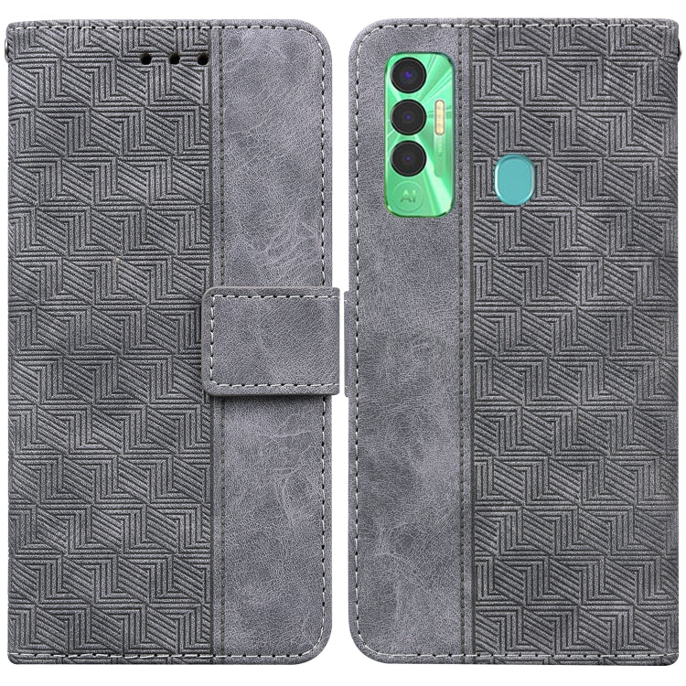 Geometric Embossed Leather Phone Case, For Tecno Spark 7, For Tecno Spark 7P, For Tecno Spark Go 2020 / Spark 6 Go
