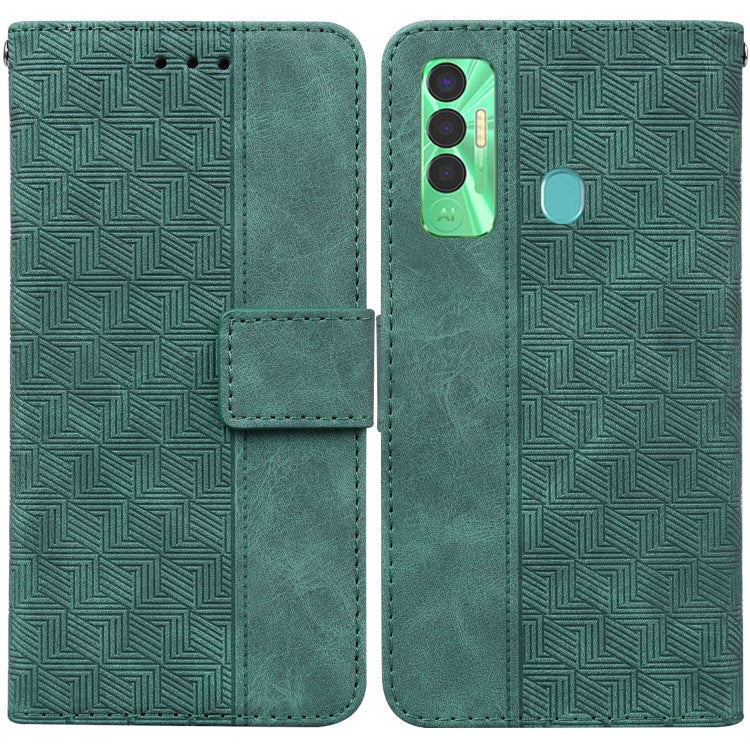 Geometric Embossed Leather Phone Case, For Tecno Spark 7, For Tecno Spark 7P, For Tecno Spark Go 2020 / Spark 6 Go