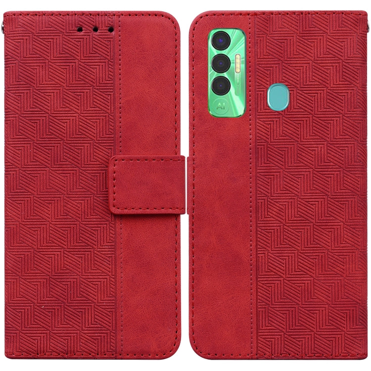 Geometric Embossed Leather Phone Case, For Tecno Spark 7, For Tecno Spark 7P, For Tecno Spark Go 2020 / Spark 6 Go