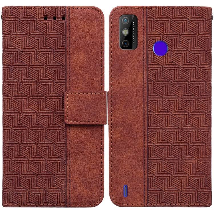 Geometric Embossed Leather Phone Case, For Tecno Spark 7, For Tecno Spark 7P, For Tecno Spark Go 2020 / Spark 6 Go