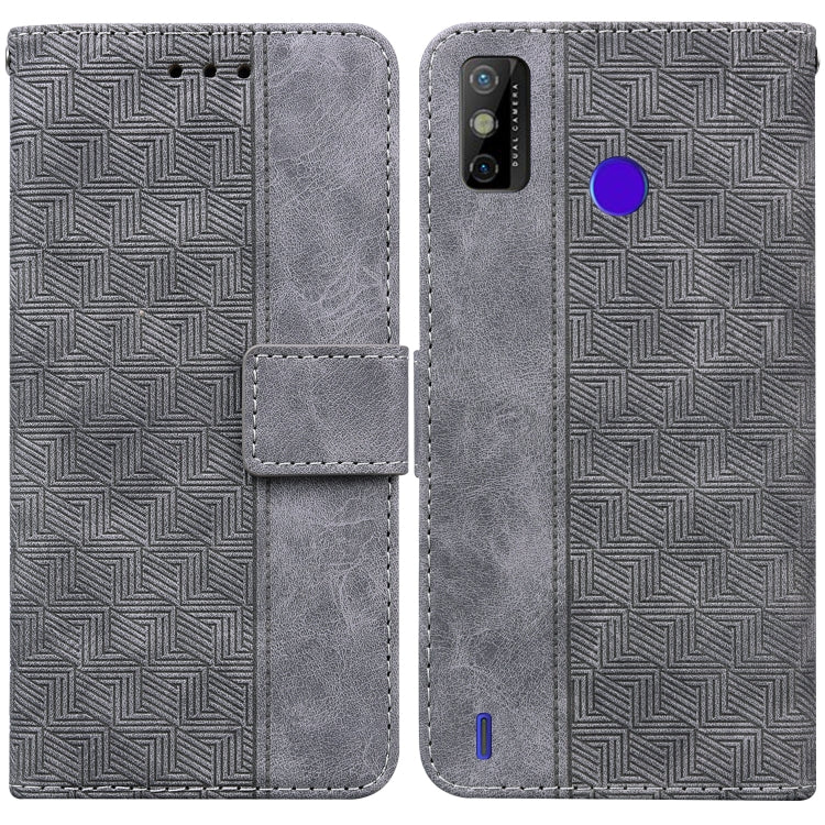 Geometric Embossed Leather Phone Case, For Tecno Spark 7, For Tecno Spark 7P, For Tecno Spark Go 2020 / Spark 6 Go