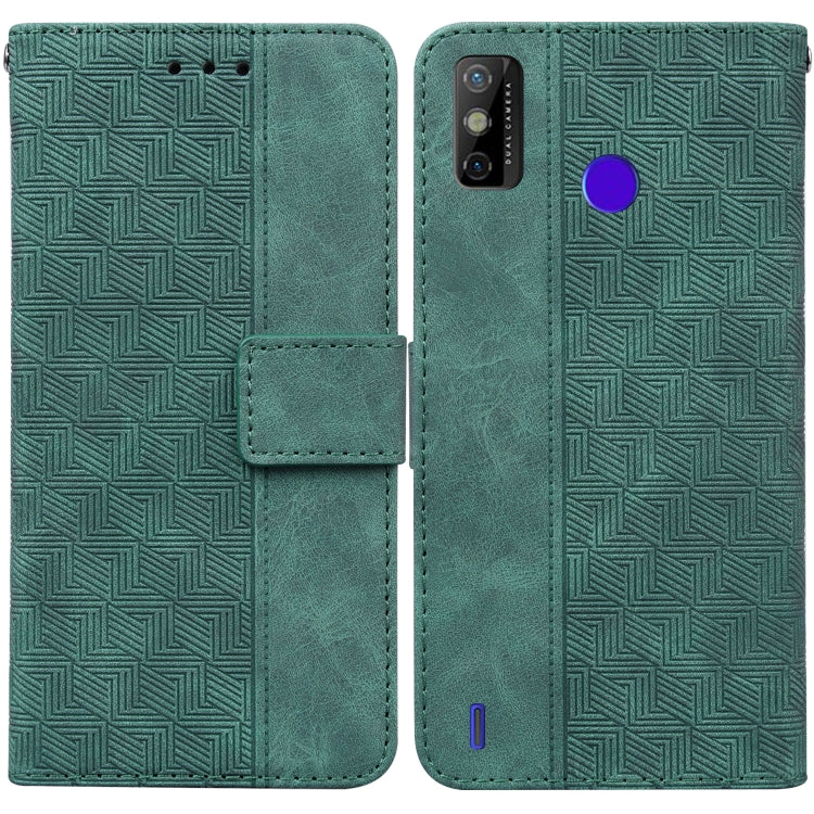 Geometric Embossed Leather Phone Case, For Tecno Spark 7, For Tecno Spark 7P, For Tecno Spark Go 2020 / Spark 6 Go