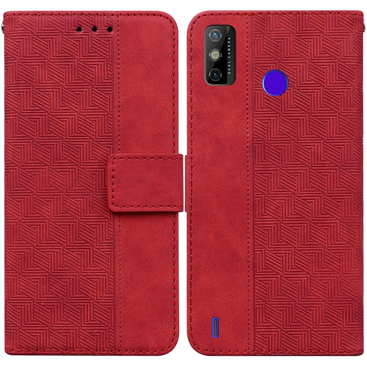 Geometric Embossed Leather Phone Case, For Tecno Spark 7, For Tecno Spark 7P, For Tecno Spark Go 2020 / Spark 6 Go