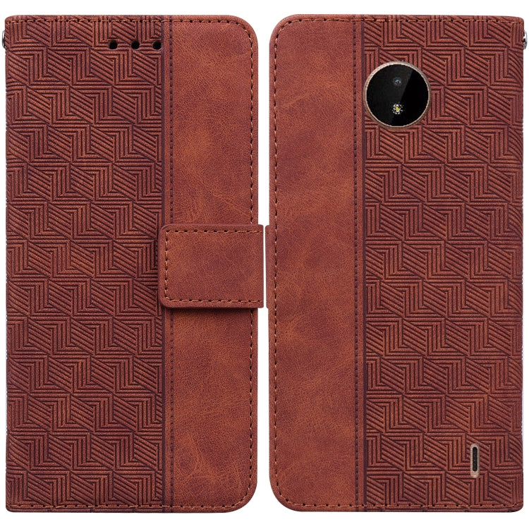 Geometric Embossed Leather Phone Case, For Nokia 1.3, For Nokia 5.3, For Nokia 5.4, For Nokia C20 / C10, For Nokia G300, For Nokia XR20, For Nokia 1.4, For Nokia 2.4