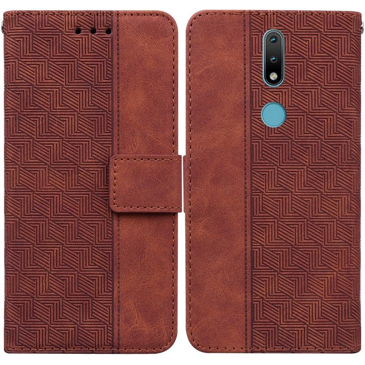 Geometric Embossed Leather Phone Case, For Nokia 1.3, For Nokia 5.3, For Nokia 5.4, For Nokia C20 / C10, For Nokia G300, For Nokia XR20, For Nokia 1.4, For Nokia 2.4