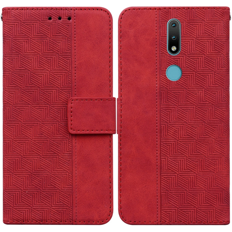 Geometric Embossed Leather Phone Case, For Nokia 1.3, For Nokia 5.3, For Nokia 5.4, For Nokia C20 / C10, For Nokia G300, For Nokia XR20, For Nokia 1.4, For Nokia 2.4