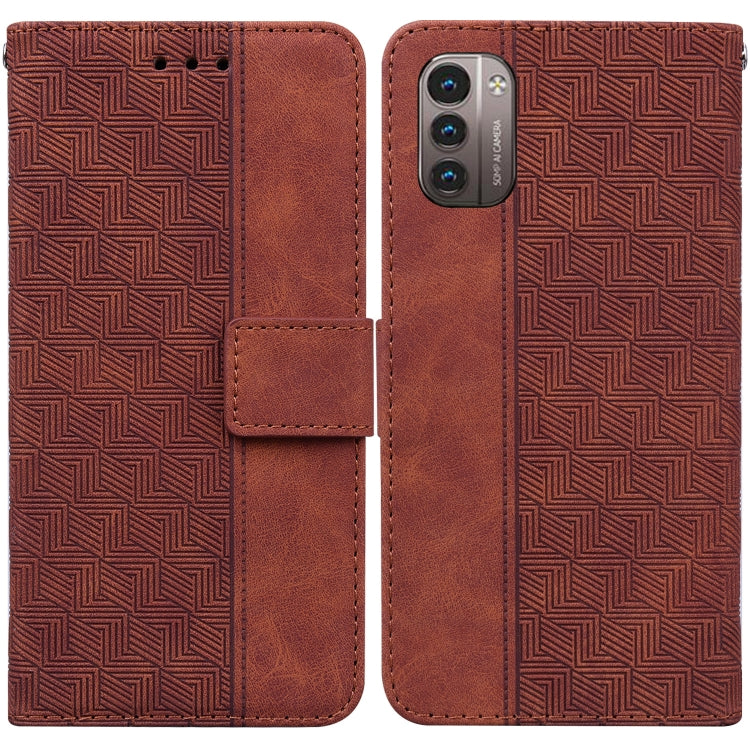 Geometric Embossed Leather Phone Case, For Nokia 3.4, For Nokia 6.2 / 7.2, For Nokia G10 / G20, For Nokia G11 / G21, For Nokia X10 / X20
