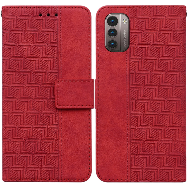 Geometric Embossed Leather Phone Case, For Nokia 3.4, For Nokia 6.2 / 7.2, For Nokia G10 / G20, For Nokia G11 / G21, For Nokia X10 / X20