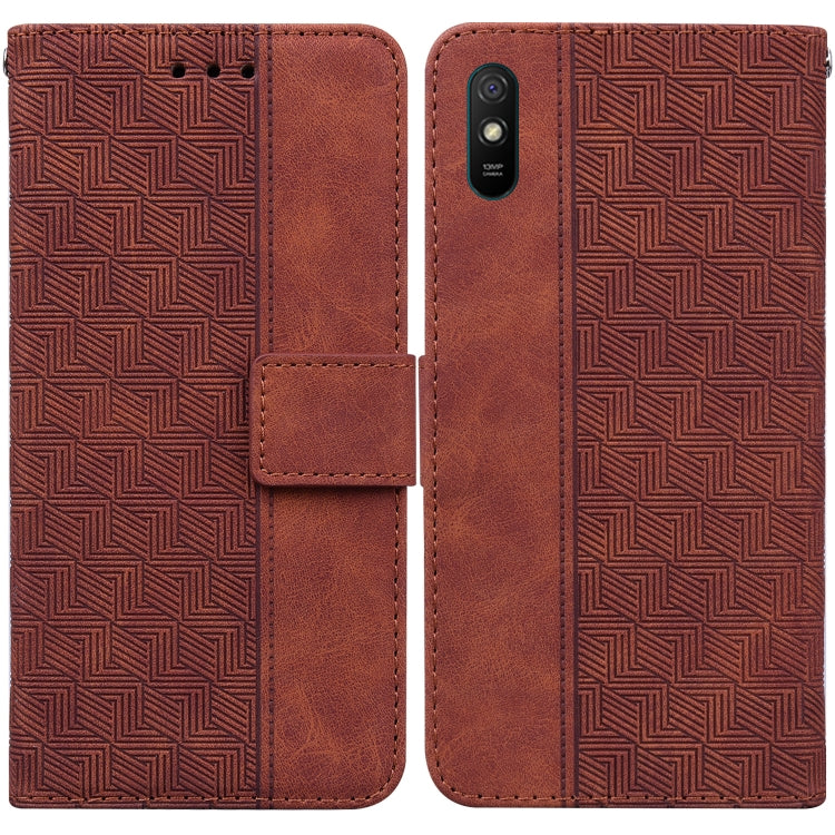Geometric Embossed Leather Phone Case, For Xiaomi Redmi Note 9T / Note 9 5G, For Xiaomi Redmi Note 10 4G / Note 10S, For Xiaomi Redmi 8 / 8A, For Xiaomi Redmi 9 / 9 Prime / Poco M2, For Xiaomi Redmi 9A, For Xiaomi Redmi 9C, For Xiaomi Redmi 10 / 10 Pri...