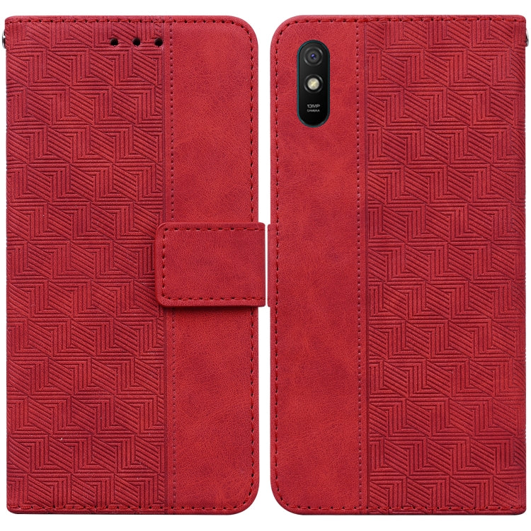 Geometric Embossed Leather Phone Case, For Xiaomi Redmi Note 9T / Note 9 5G, For Xiaomi Redmi Note 10 4G / Note 10S, For Xiaomi Redmi 8 / 8A, For Xiaomi Redmi 9 / 9 Prime / Poco M2, For Xiaomi Redmi 9A, For Xiaomi Redmi 9C, For Xiaomi Redmi 10 / 10 Pri...