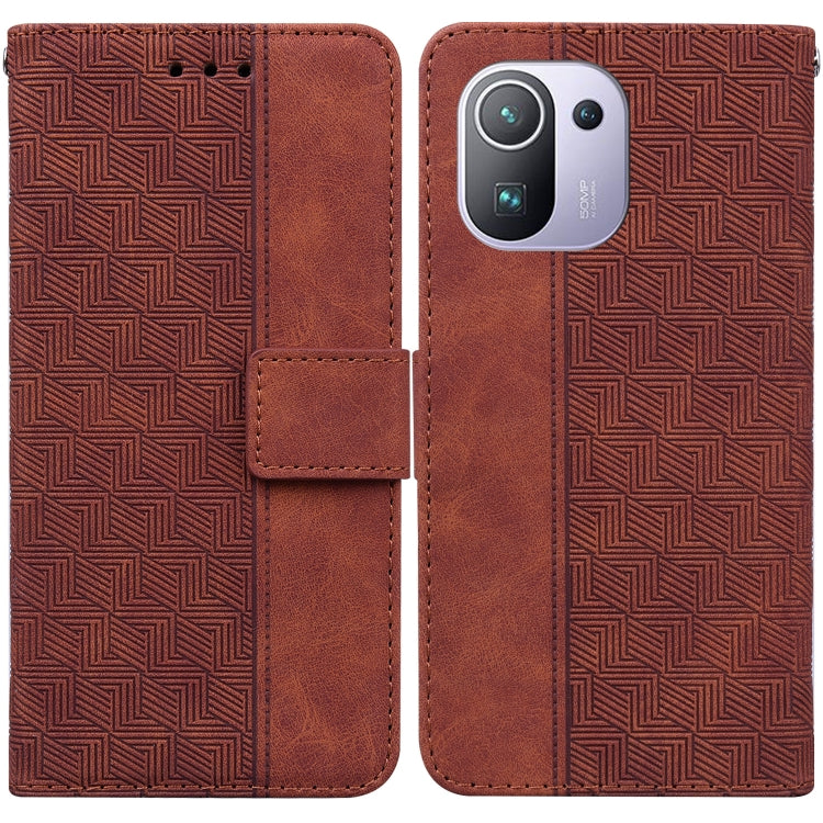 Geometric Embossed Leather Phone Case, For Xiaomi Redmi Note 10 Lite, For Xiaomi Redmi Note 11 Pro 5G / 4G Foreign Version, For Xiaomi Redmi Note 11 / Note 11S, For Xiaomi Redmi 10C, For Xiaomi Redmi K40S, For Xiaomi Mi 11, For Xiaomi Mi 11 Pro        ...