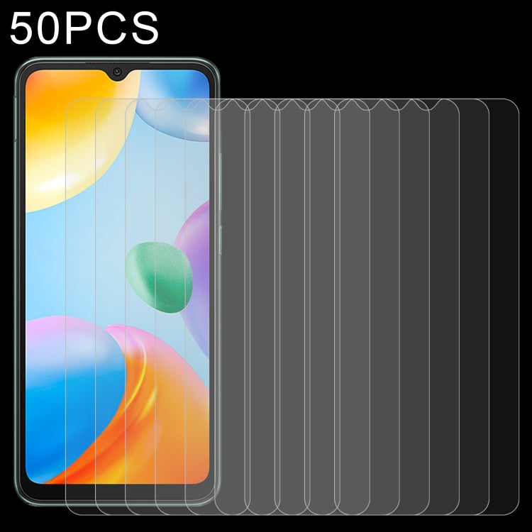 50 PCS 0.26mm 9H 2.5D Tempered Glass Film, For Xiaomi Redmi 10C / 10 India Version(50 PCS)