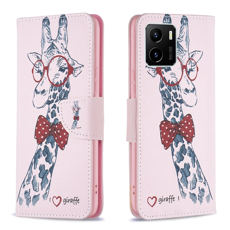 Colored Drawing Pattern Leather Phone Case, For vivo Y15s