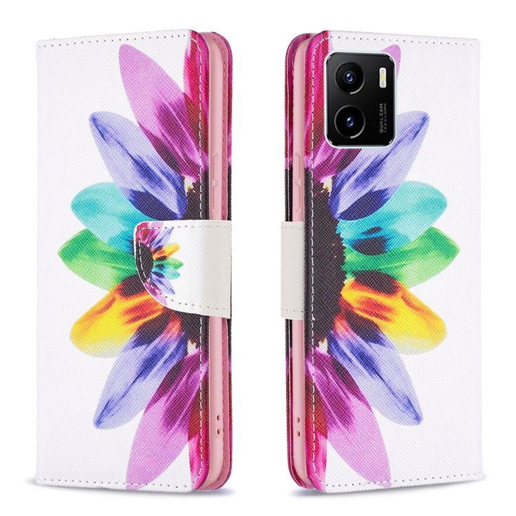 Colored Drawing Pattern Leather Phone Case, For vivo Y15s