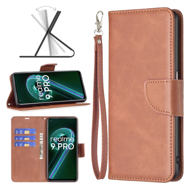 Retro Lambskin Texture Leather Phone Case, For OPPO Realme 9 Pro