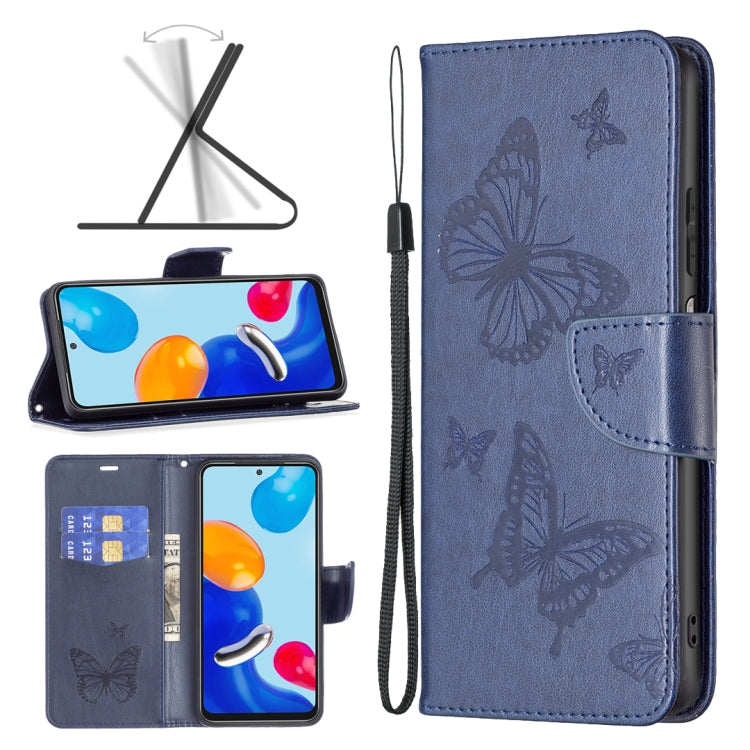 Two Butterflies Embossing Leather Phone Case, For Xiaomi Redmi Note 11 Global, For Samsung Galaxy A23 5G