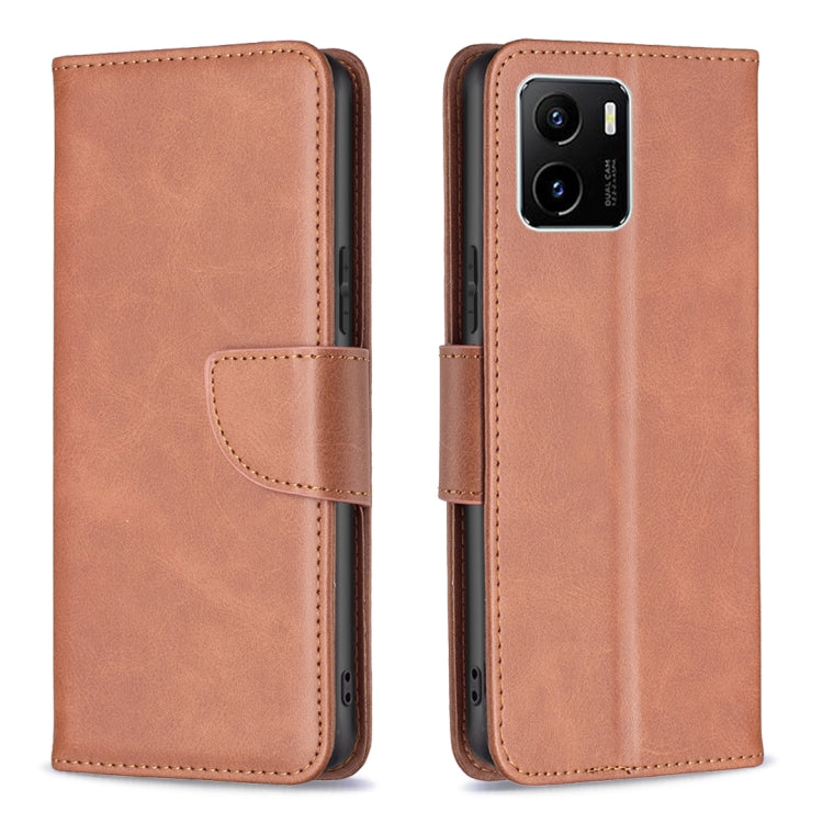 Lambskin Texture Pure Color Horizontal Flip Leather Phone Case, For vivo Y15s