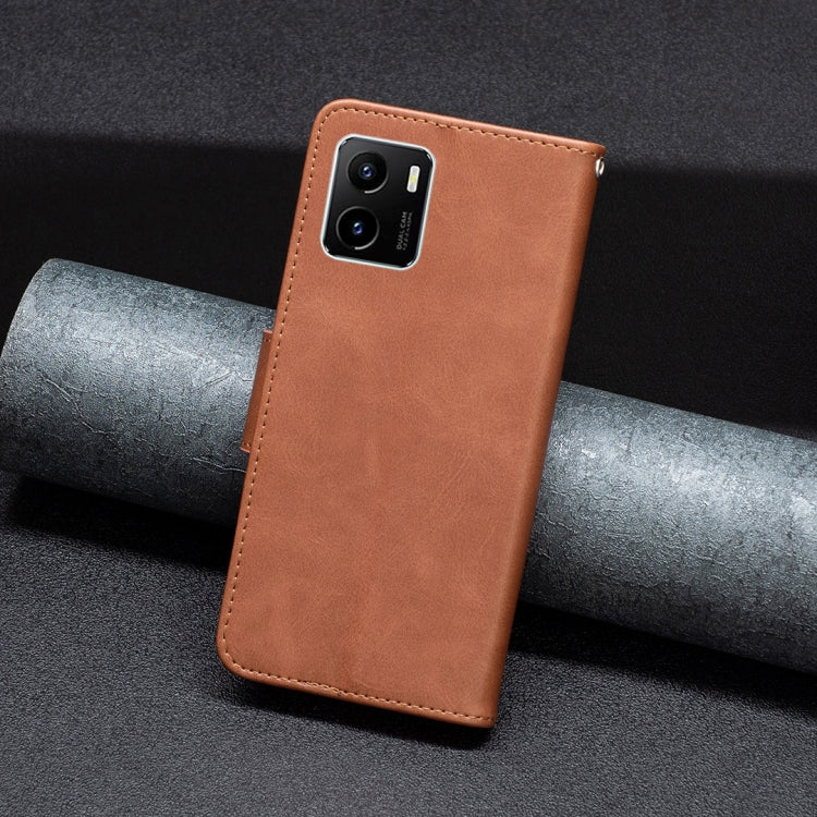 Lambskin Texture Pure Color Horizontal Flip Leather Phone Case, For vivo Y15s