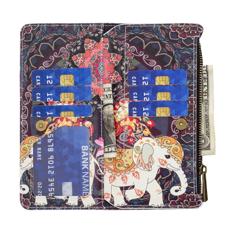 Colored Drawing Pattern Zipper Leather Phone Case, For Samsung Galaxy A03 166mm