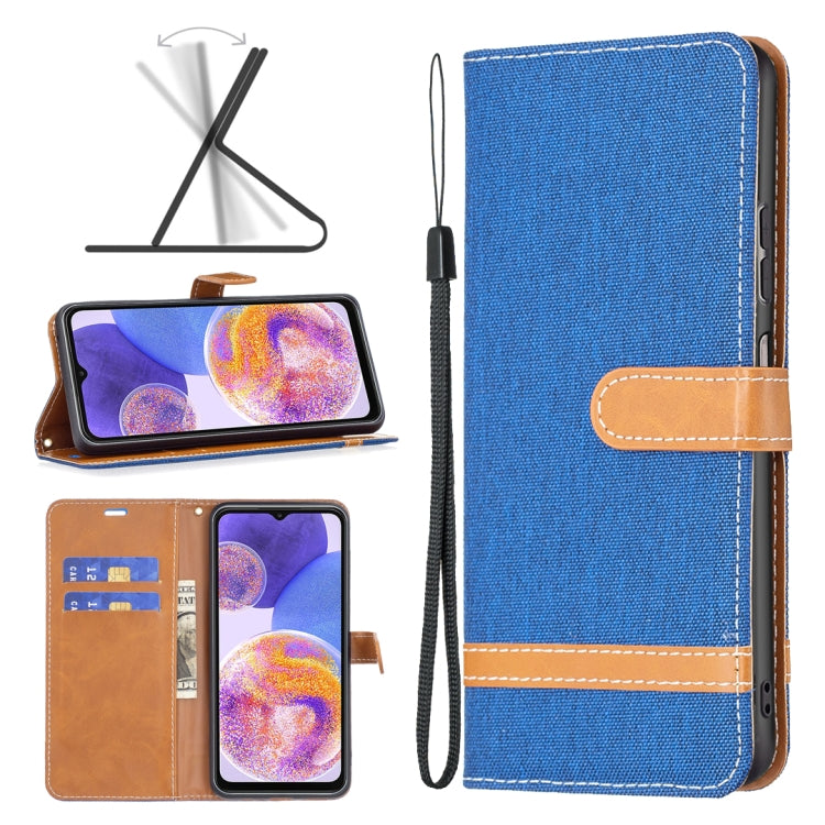 Color Matching Denim Texture Leather Phone Case, For Xiaomi Redmi Note 11 Global, For Samsung Galaxy A23 5G