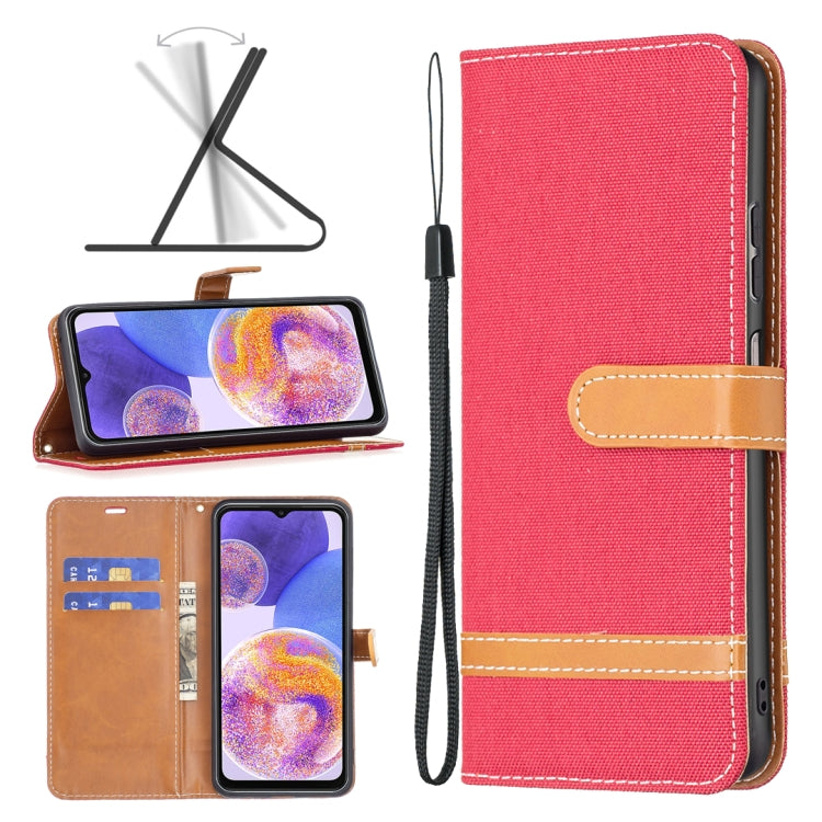 Color Matching Denim Texture Leather Phone Case, For Xiaomi Redmi Note 11 Global, For Samsung Galaxy A23 5G