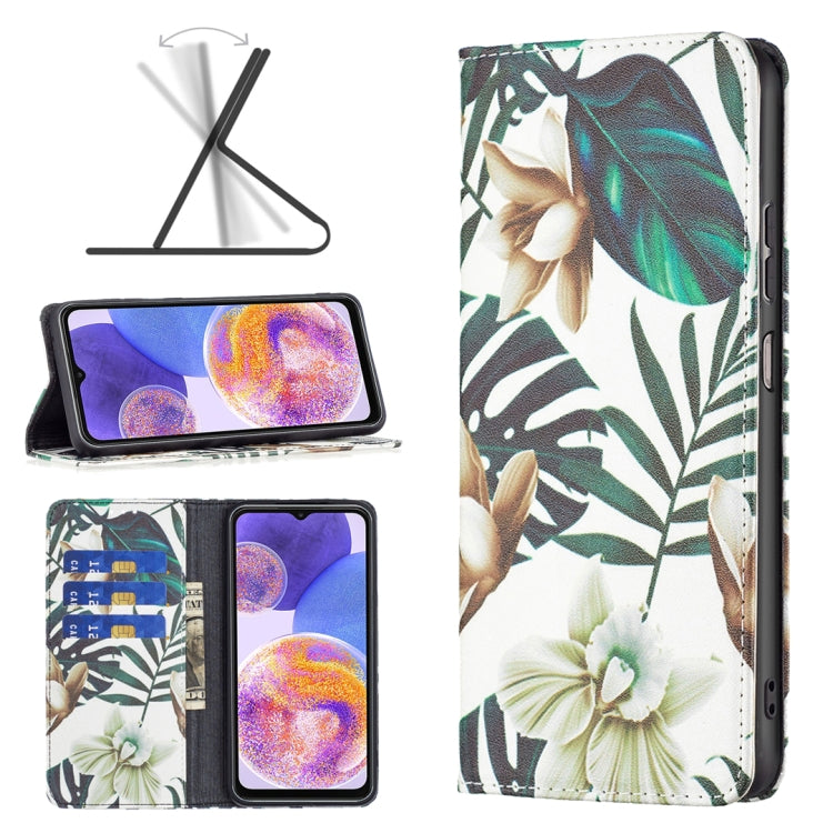 Invisible Magnetic Painted Leather Phone Case, For Samsung Galaxy A23 5G